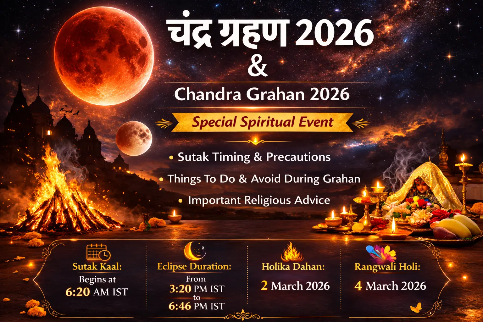 Chandra Grahan 2026 on Holi